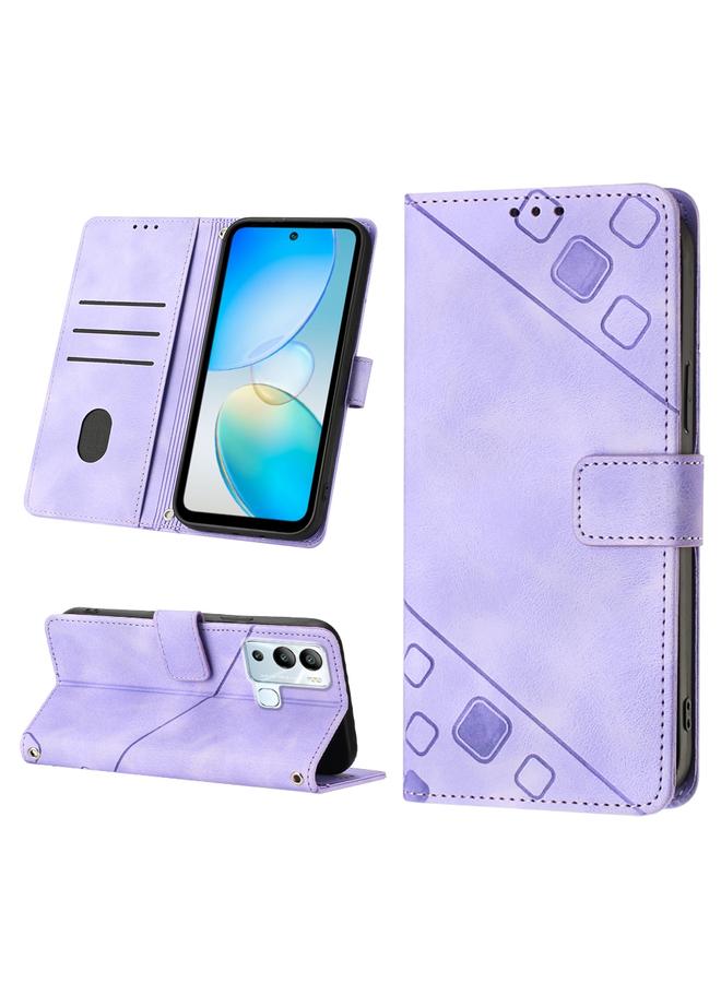 Green Tiger Case For Infinix Hot 12i X665 Skin-feel Embossed Leather Phone Case - Image 1