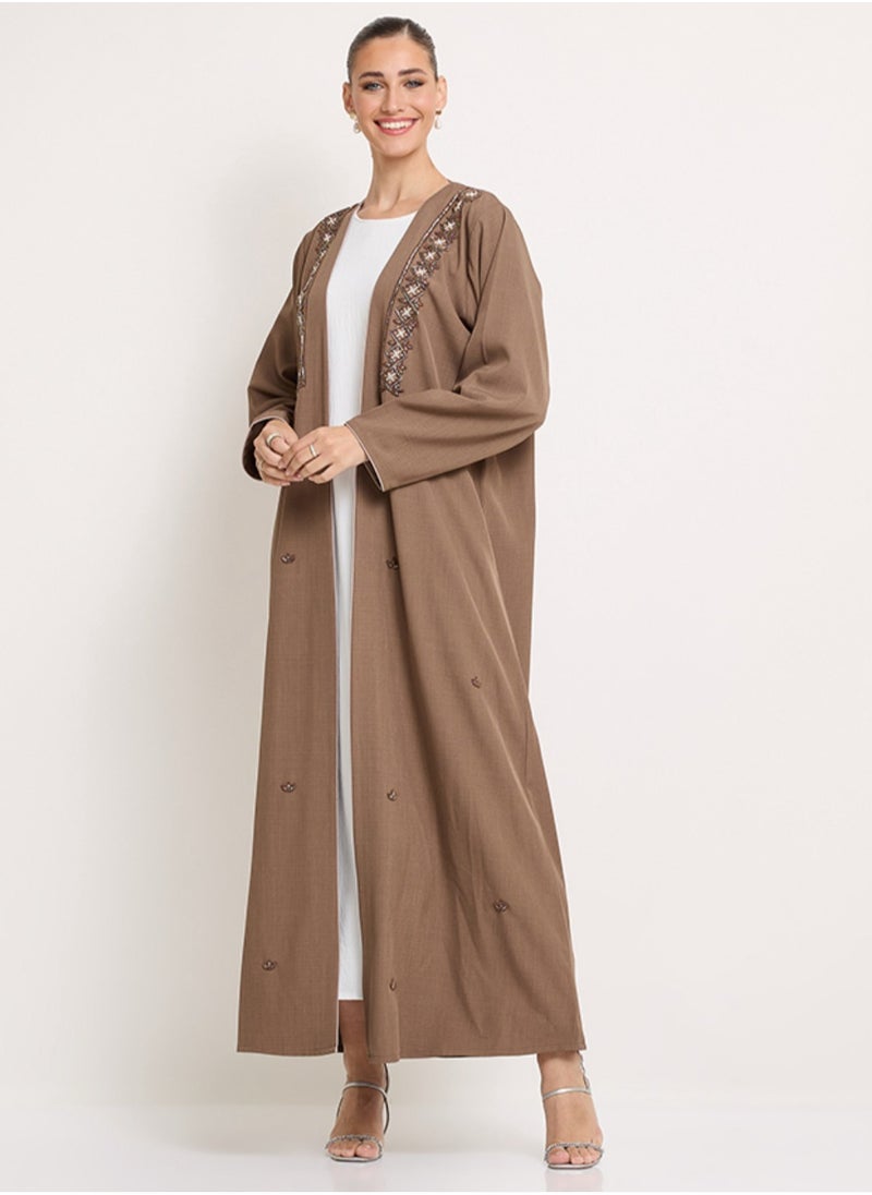 Rosette Abaya Royal Embellished Abaya With Hand Embroidery  - Image 4