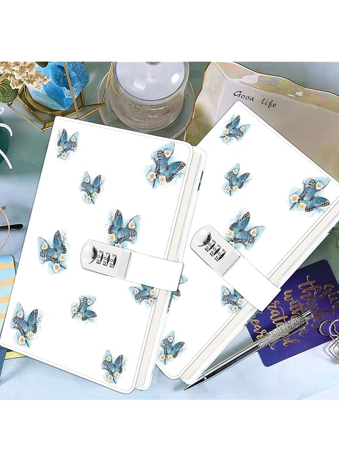 erorex Diary With Lock Writing Notebook With Card Holder Faux Leather Cover Diary Refillable Password A5 Diary For Girls Women 8.5 X 5.9 Inches  - Image 4