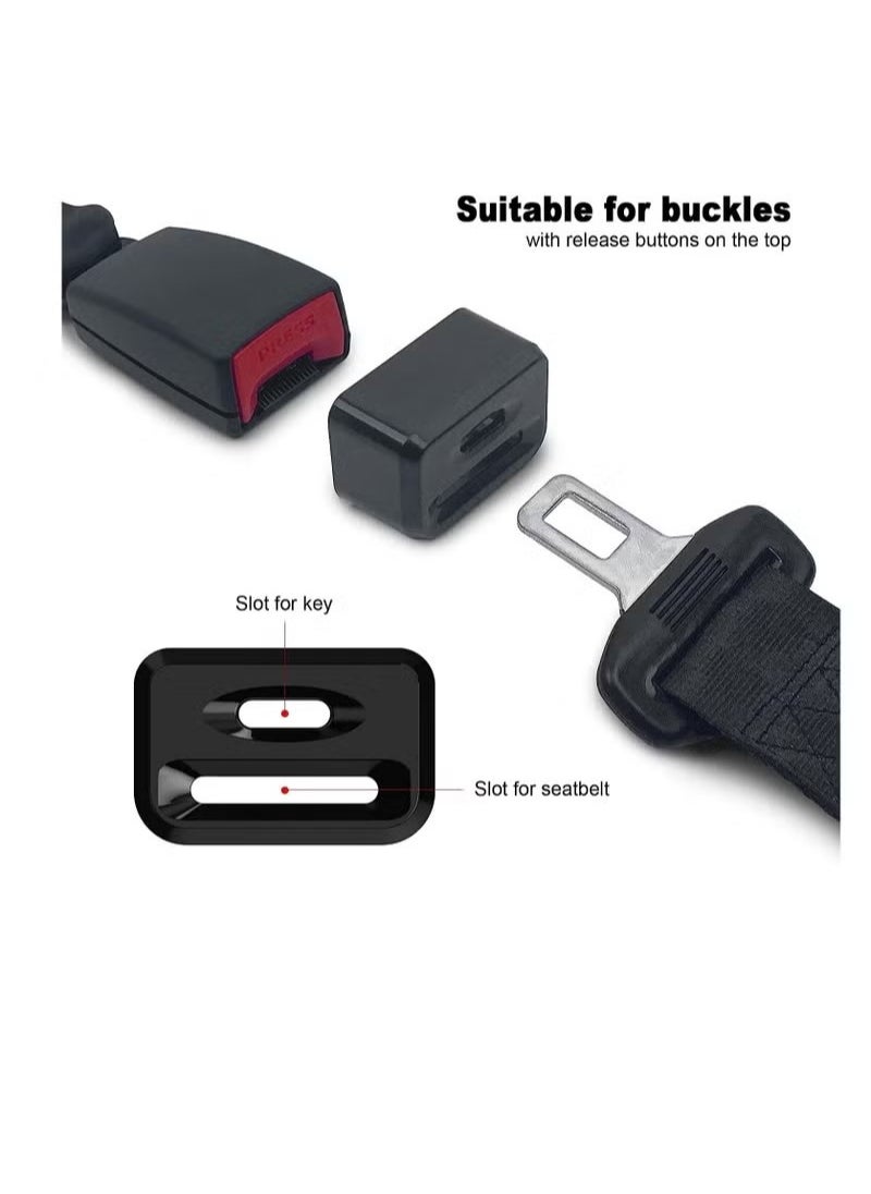 Realfrog - Seat Belt Lock Cover, Seat Buckle Guard Belt Cover Locks for Kids, Prevent Kids or Special Groups from Unbuckle Seat Belts, Universal Fit, Black, 2 Pcs - Image 1