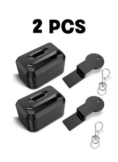 Seat Belt Lock Cover, Seat Buckle Guard Belt Cover Locks for Kids, Prevent Kids or Special Groups from Unbuckle Seat Belts, Universal Fit, Black, 2 Pcs