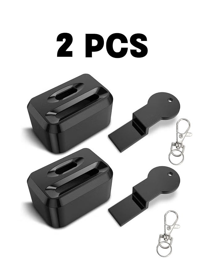 Realfrog - Seat Belt Lock Cover, Seat Buckle Guard Belt Cover Locks for Kids, Prevent Kids or Special Groups from Unbuckle Seat Belts, Universal Fit, Black, 2 Pcs - Image 1