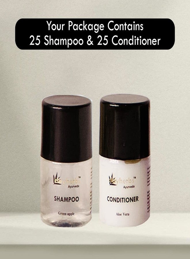 Clayherbs Bulk Hotel Amenities | Toileties For Hospitality | Trvel Size Mini Shampoo and Conditioner | Hotel Shampoo | Nourishing | Biodegradable Shampoo | Supplies for Guests | 30ml Mini Bottle | 25pc Shampoo/ 25pc Conditioner - Image 2