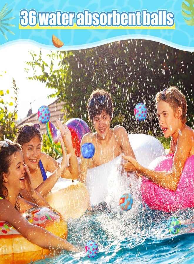 Vertintong 36 Pcs Reusable Water Float Balls Pool Beach Toys for Outdoor Summer Activities 2 Inch Splash Water Small Absorbent Balls Bulk for Adult Swimming Beach Soaking Game Party - Image 4