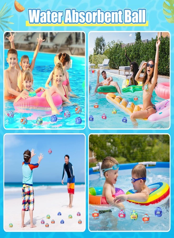 Vertintong 36 Pcs Reusable Water Float Balls Pool Beach Toys for Outdoor Summer Activities 2 Inch Splash Water Small Absorbent Balls Bulk for Adult Swimming Beach Soaking Game Party - Image 5