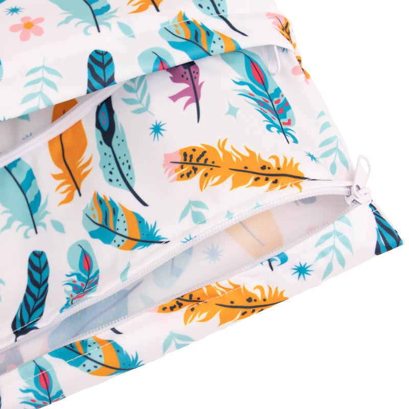 babygoal Wet Dry Bags for Baby Cloth Diapers, Washable Travel Bags, Beach, Pool, Gym Bag for Swimsuits & Wet Clothes with Two Zippered Pockets 3 Pack, 3LN21 - Image 5