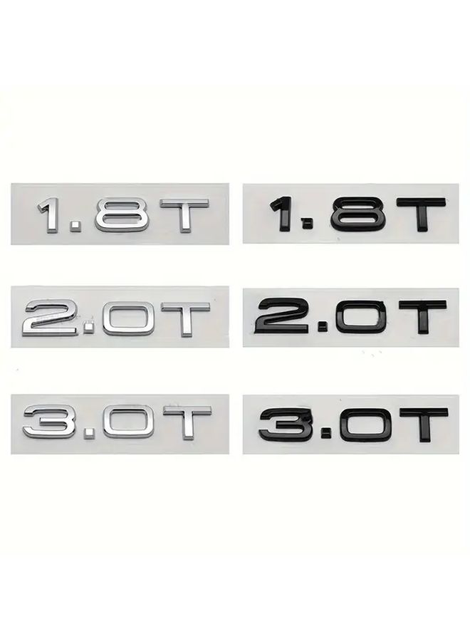 Black 1.8T ABS Car Trunk Badge Suitable For Audi A3 A4 A5 A6 Q Series High Quality Durable Chrome Accessory - Image 2