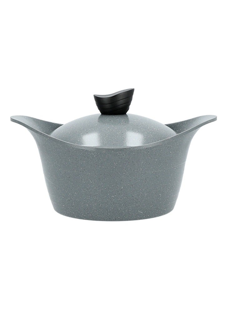 Badraig Granite Pot With Lid Grey SAUDI MADE Sizes 20/24/26/28 cm - Image 1