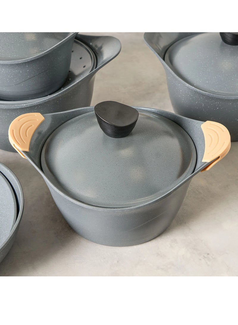 Badraig Granite Pot With Lid Grey SAUDI MADE Sizes 20/24/26/28 cm - Image 2