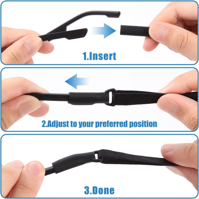 MsAnya Glasses Straps, 6 Pcs Adjustable Eyewear Retainer, No Tail Sunglasses Strap, Glasses Holder Straps for Men, Kids Women With 3 Pairs Ear Hooks - Image 4