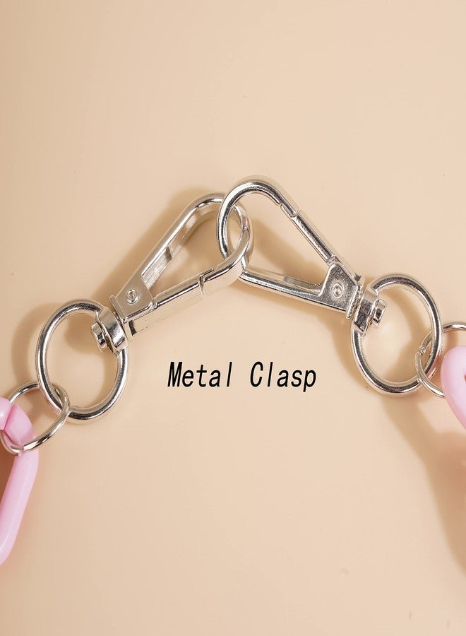 يرتير سلسلة بنطلون أكريليك سميكة ملونة لطيفة من YERTTER - إكسسوارات جيب جينز بانك هيب هوب جرانج للنساء والرجال (وردي) - Image 5