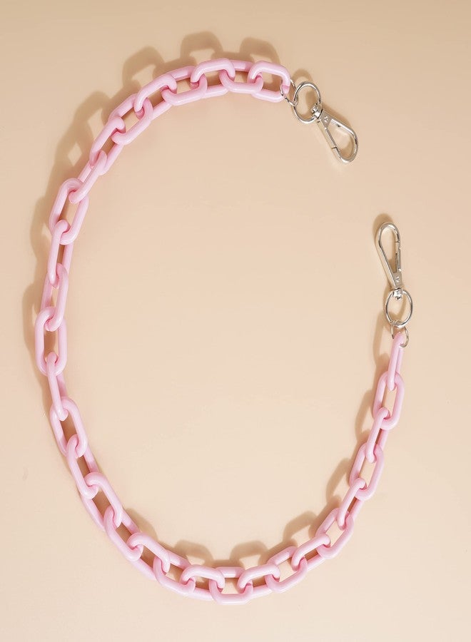 يرتير سلسلة بنطلون أكريليك سميكة ملونة لطيفة من YERTTER - إكسسوارات جيب جينز بانك هيب هوب جرانج للنساء والرجال (وردي) - Image 4