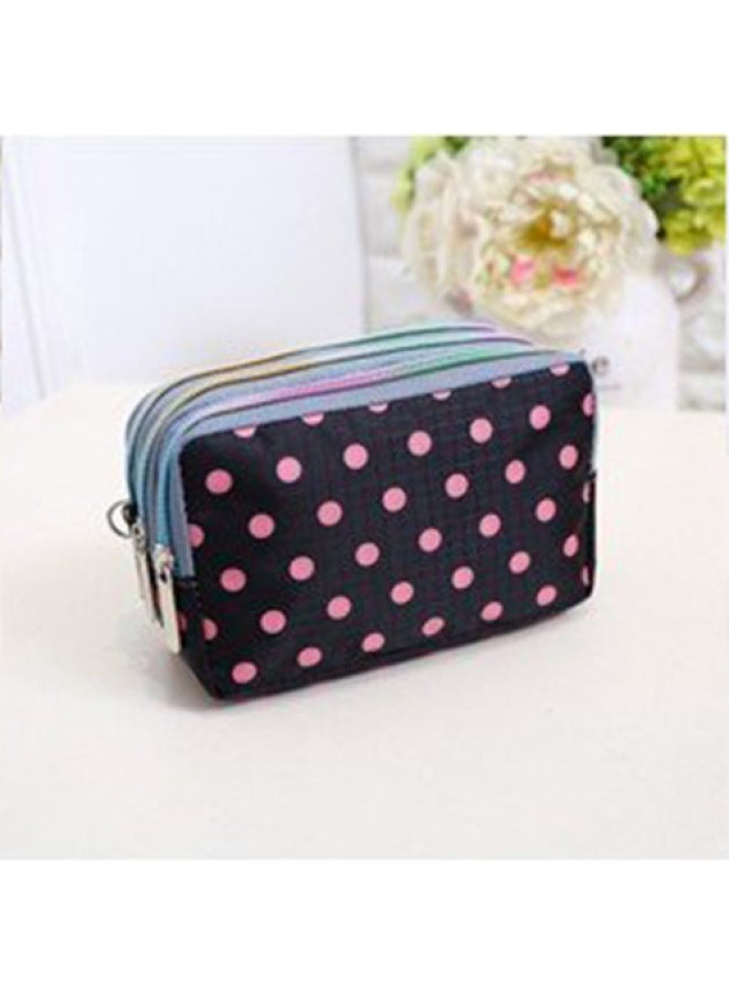 2021 Nylon Cloth Women's Clutch Bag Creative Printed Women's Wallet Instagram Popular Zipper Small Bag-Color:Black Background Powder Shop  - Image 1