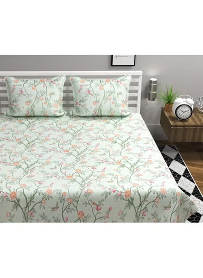 BSB Premium Glace Cotton King Bed Sheets with 2 King Pillowcases by Kingston | Luxurious Soft Sheets (3 Piece Set, 275 X 275 CM Flat sheet, 50 X 75 CM Pillow Covers, Light Green) - Image 2