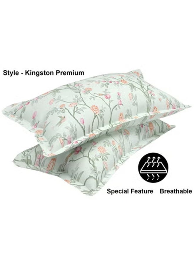 BSB Premium Glace Cotton King Bed Sheets with 2 King Pillowcases by Kingston | Luxurious Soft Sheets (3 Piece Set, 275 X 275 CM Flat sheet, 50 X 75 CM Pillow Covers, Light Green) - Image 3