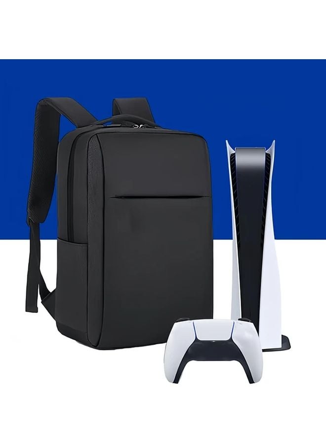 حقيبة ظهر PS5 سوداء واقية للحمل مع جيوب متعددة للكونسول والألعاب واللابتوب - Image 2