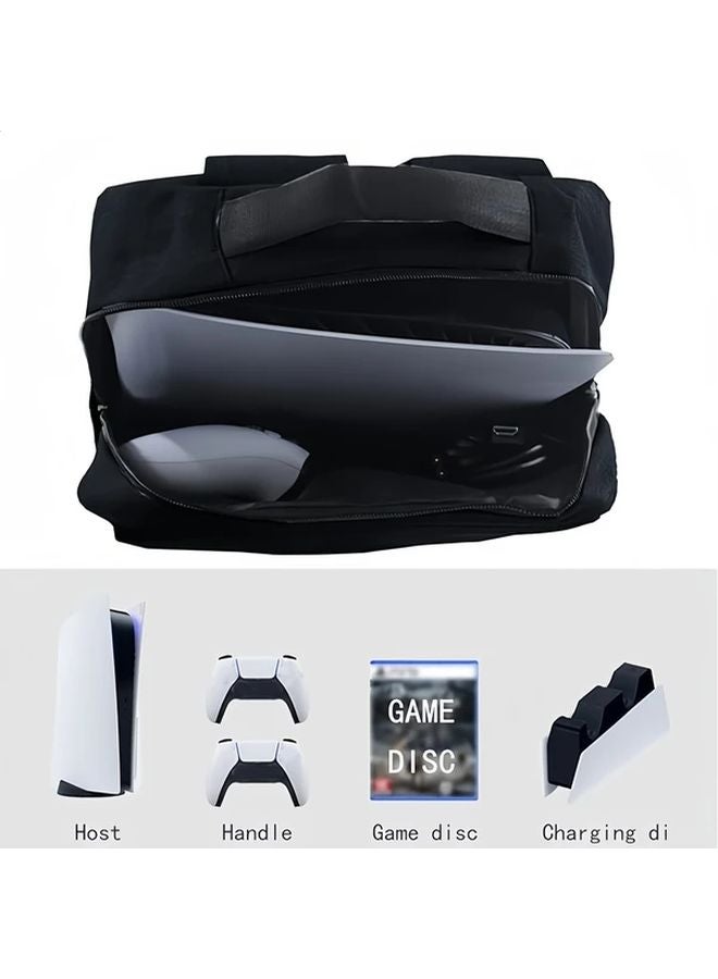 حقيبة ظهر PS5 سوداء واقية للحمل مع جيوب متعددة للكونسول والألعاب واللابتوب - Image 4