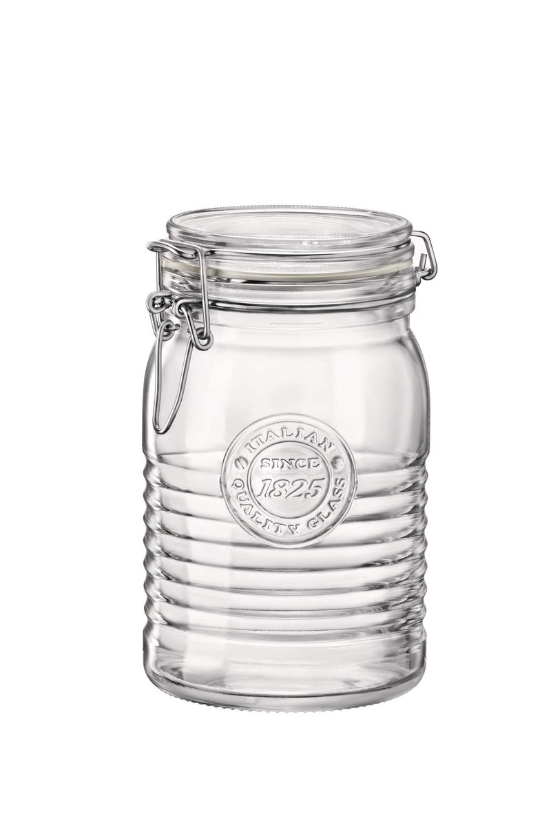 Bormioli Rocco Officina 1825 Clear Jar with Swing Top for Storing Pasta Rice and Dry Foods 3375 oz