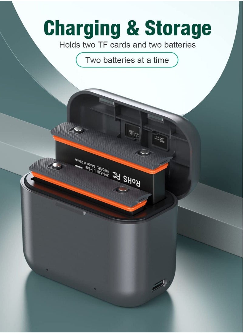 Captaintech 2 Packs Replacement for Insta 360 x3 Battery 1800mAh and Dual Slot USB Fast Charger Hub Compatible with Insta360 X3 Action Camera High Capacity Electric Core (Fully Compatible with Original)  - Image 5
