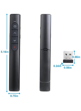 Wireless Presenter Remote, Presentation Clicker with Hyperlink & Volume Remote Control PowerPoint Office Presentation Clicker for Keynote/PPT/Mac/PC/Laptop(No Battery Included) - view 2