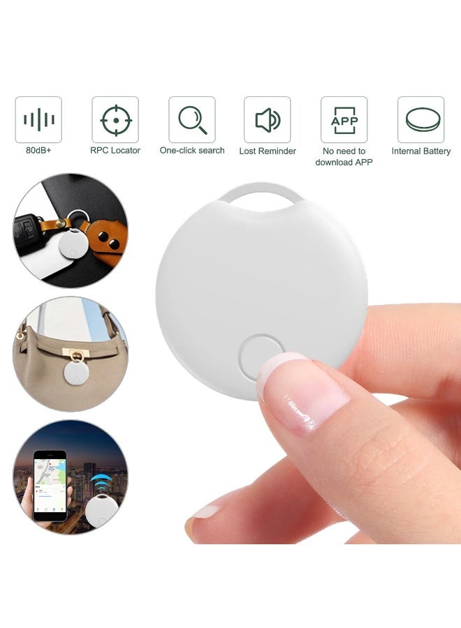 SIGood Bluetooth Smart Tracker, Item Locator Compatible with Apple Find My for iOS Only, Replaceable Battery Smart Tag Key Finder for Wallets, Luggage, Suitcases, Car Keys and Passports, White, 2 Pack - Image 2