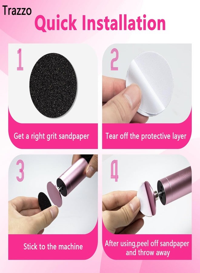أقراص صنفرة بديلة من ترازو بدرجات خشونة 80/120/180 لملف القدم الكهربائي - وسادات ورق صنفرة ملونة لإعادة التعبئة لإزالة الكالو، تناسب معظم جلاخات القدم الدائرية (60 قطعة) - Image 5