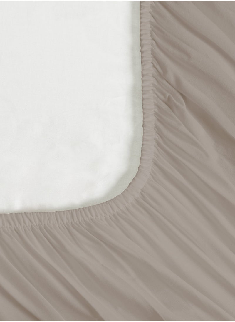 Master Home Textile Cotton Fitted Sheet Set, 100% Cotton, 200 TC, 3 Pieces Queen Size with 35 cm Deep Pocket  - Image 3