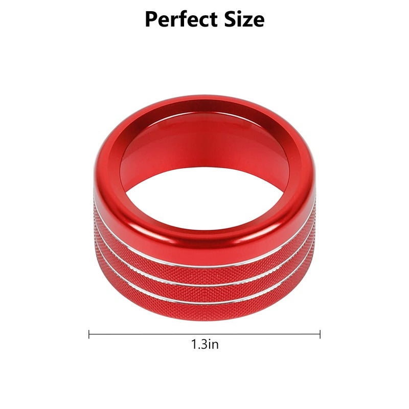 Jimen 4WD Four-Wheel Drive Switch Knob Cover Trim Ring for 2007-2012 Dodge Nitro (Red) - Image 3
