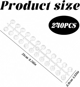 Eophmi Nail Colour Display 240 Pcs Clear Nail Swatches Round Nail Art Color Display Chart Nail Swatch Book with Adhesive Sticker Naill Display Card Sticks for Naill Polish Practice Designs Board  - Image 2
