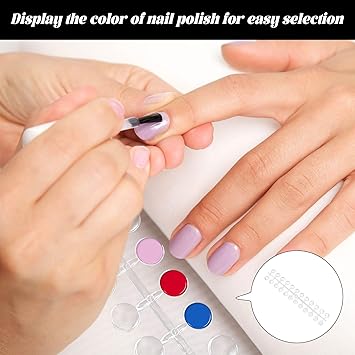 Eophmi Nail Colour Display 240 Pcs Clear Nail Swatches Round Nail Art Color Display Chart Nail Swatch Book with Adhesive Sticker Naill Display Card Sticks for Naill Polish Practice Designs Board  - Image 5