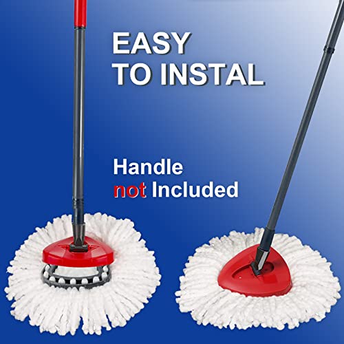 HiBaby 4 Pack Mop Head Replacement & 1 Pack Base Compatible with O Cedar Mop Replace Head EasyWring 1-Tank, Microfiber Spin Mops Refills, Easy Cleaning - Image 4
