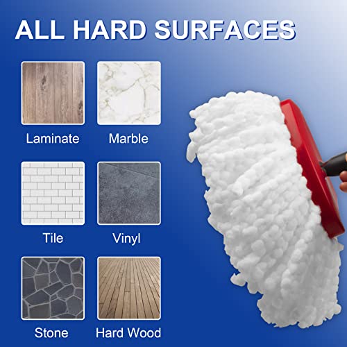 HiBaby 4 Pack Mop Head Replacement & 1 Pack Base Compatible with O Cedar Mop Replace Head EasyWring 1-Tank, Microfiber Spin Mops Refills, Easy Cleaning - Image 5