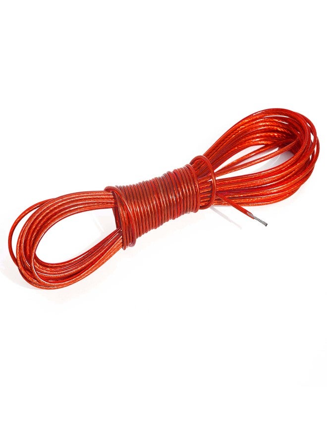 Pure Source India PVC Coated Steel Wire Rope for Drying Clothes/Clothesline/Ideal for Drying Heavy Clothes | Red Colour | Pack of 1 (15 MTR) - Image 1