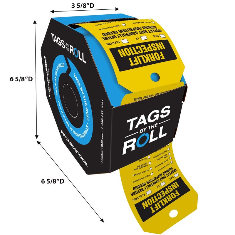 AccuformNMC 100 Inspection and Status Tags by-The-Roll, Forklift Inspection and Status, US Made OSHA Compliant Tags, Waterproof PF-Cardstock, Resists Tears, 6.25"x3", TAR704 - Image 5
