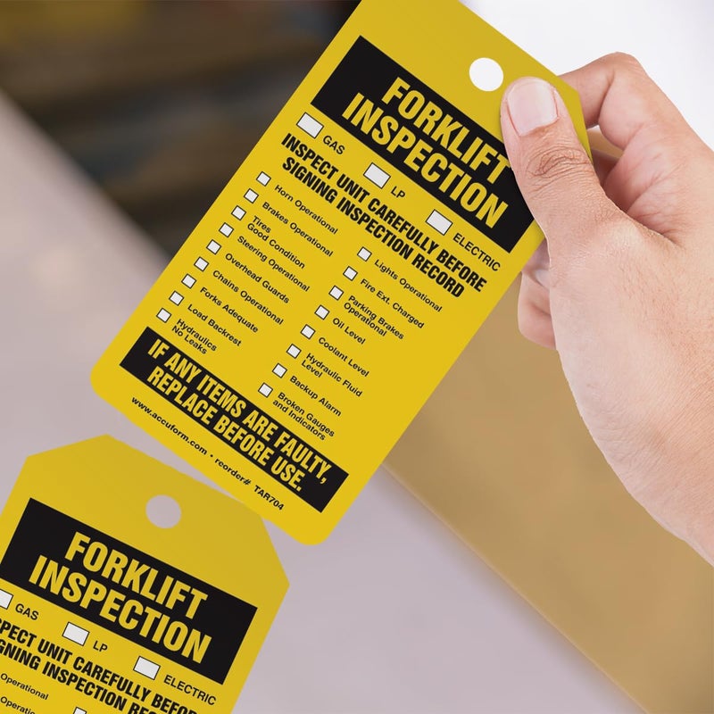 AccuformNMC 100 Inspection and Status Tags by-The-Roll, Forklift Inspection and Status, US Made OSHA Compliant Tags, Waterproof PF-Cardstock, Resists Tears, 6.25"x3", TAR704 - Image 3