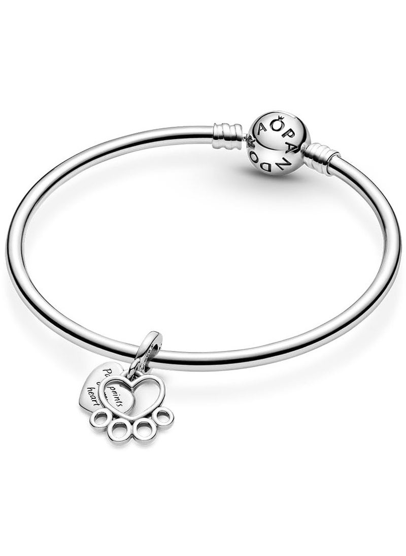Pandora Violet PANDORA Heart and Paw Print Pendant in 925 Silver  - Image 5