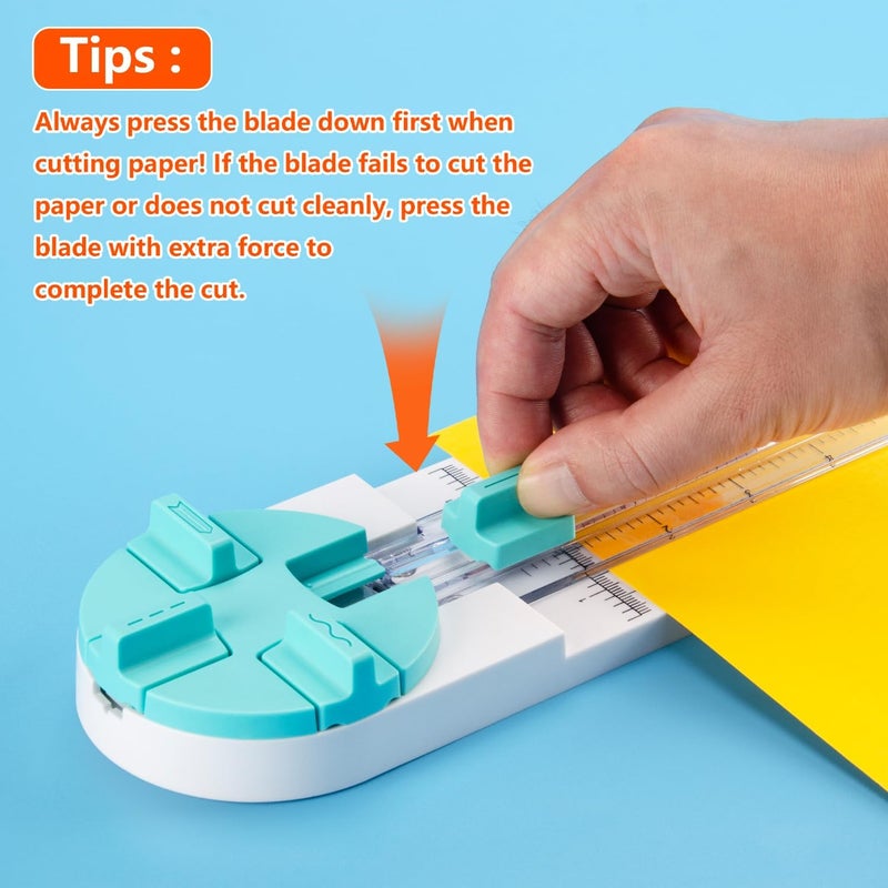 Ecraft Paper Trimmer: 4 Style Multi-Function Scrapbooking Tool With Dial Blades for Straight, Wave, Dotted, Perforated, Creasing Cuts - for Coupons, Photos, Postcards, Scrapbook, Card - Image 5