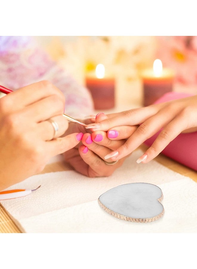 WLLHYF WLLHYF Resin Nail Art Palette Gold Edge Nail Holder Heart Shaped Color Makeup Foundation Mixing Tools Display Board Gel Nail Art Color Mixing Palette Painting Tray Manicure Tool - Image 4