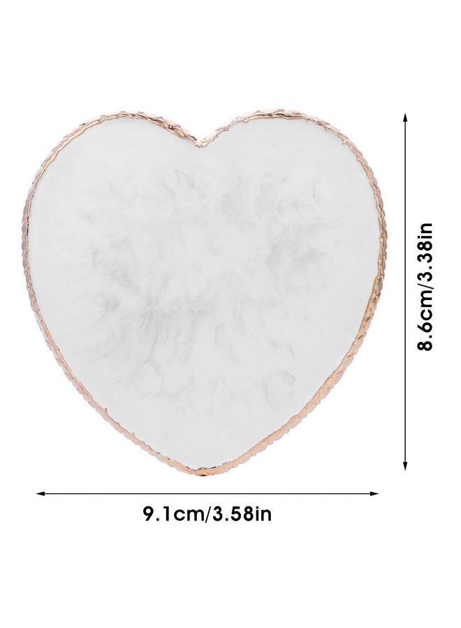 WLLHYF WLLHYF Resin Nail Art Palette Gold Edge Nail Holder Heart Shaped Color Makeup Foundation Mixing Tools Display Board Gel Nail Art Color Mixing Palette Painting Tray Manicure Tool - Image 3