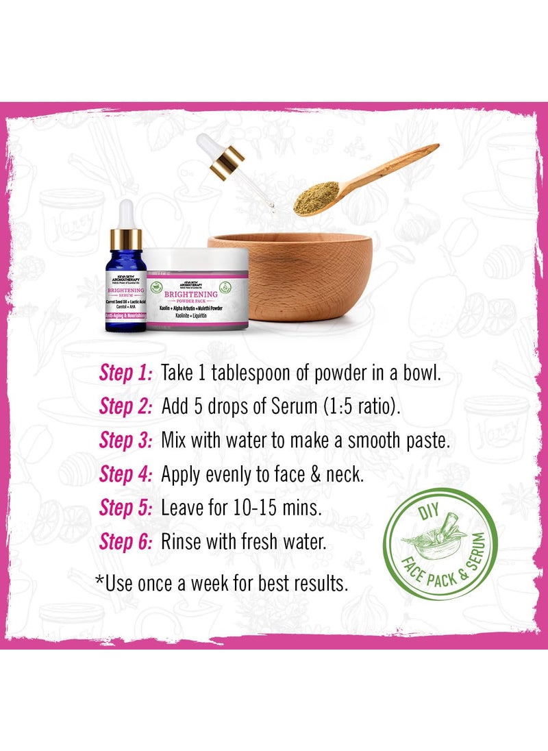 KEYA SETH AROMATHERAPY, DEVICE OF DROP Keya Seth Aromatherapy Brightening Powder Pack Serum Facial Kit Kaolin Alpha Arbutin Lactic Acid Mulethi Pore RefiningMositurizing 100gm  - Image 5
