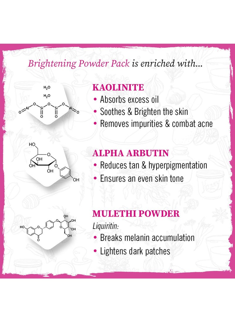 KEYA SETH AROMATHERAPY, DEVICE OF DROP Keya Seth Aromatherapy Brightening Powder Pack Serum Facial Kit Kaolin Alpha Arbutin Lactic Acid Mulethi Pore RefiningMositurizing 100gm  - Image 3
