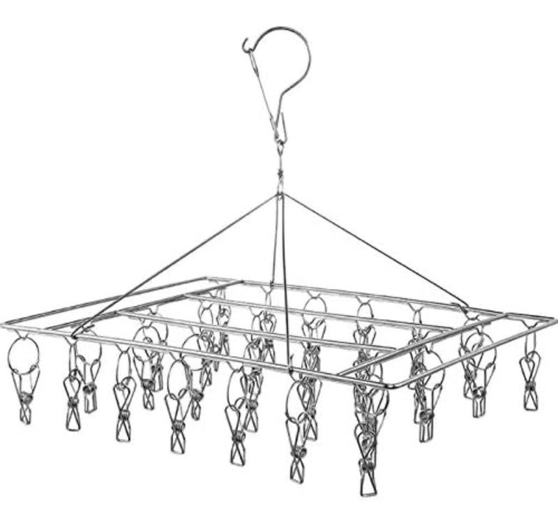 DCELLA Stainless Steel 20 Drying Balcony Hanger Clips for Tie Socks Napkins Underwear Pack of 1 - Image 1