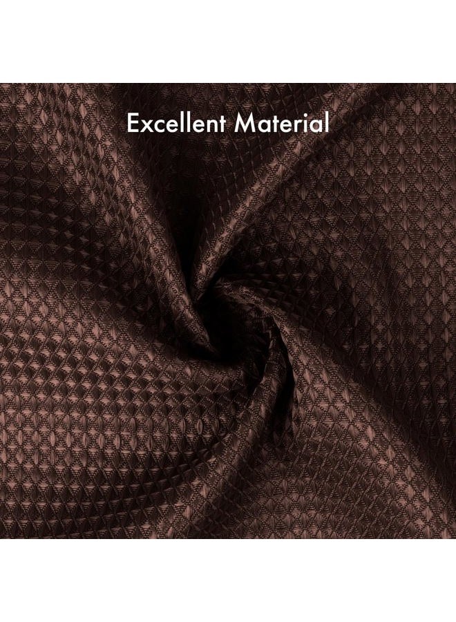 AmazerBath Brown Shower Curtain Waffle Textured, Fabric Shower Curtain Thick Heavy Duty 240GSM Hotel Quality Bathroom Shower Curtains, 72 x 72 Inches - Image 3