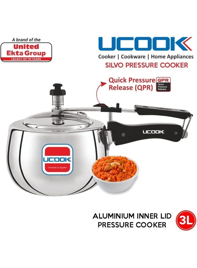 Ucook Silvo Steel Pressure Cooker - Image 3