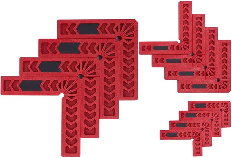 Red Plastic 90 Degree Positioning Squares 12 Pcs Set High Strength Durable Right Angle Clamps - Image 1