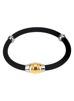 Gold Ring - Black Silicone Men's 20.5CM