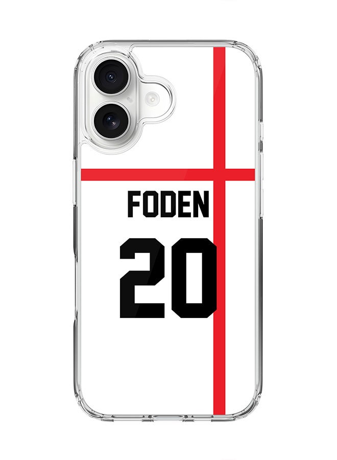Stylizedd Classic Clear MagSafe Case for iPhone 17 , Hybrid Soft Case Flexible Edges Anti Drop TPU PC Gel Thin Transparent Cover [ Designed for iPhone 17 ] - Football Team - England, Player Name - Foden