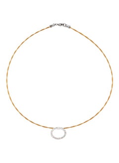 Classique 18K White Gold Goldtone Stainless Steel and 0.21 TCW Diamond Oval Necklace for Women One Size
