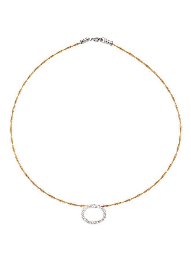 Alor - Classique 18K White Gold Goldtone Stainless Steel and 0.21 TCW Diamond Oval Necklace for Women One Size - Image 1