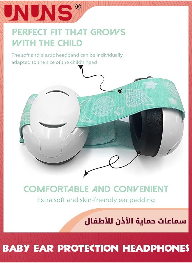 UNUNS Baby Ear Defenders,Hearing Protection Earbuds For Babies Toddlers To 36 Months,Noise Reduction Safety Equipment,Comfortable Baby Headphones Against Hearing Damage Improve Sleep,Green  - Image 3